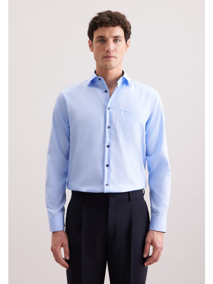 Business Hemd Comfort in Mittelblau