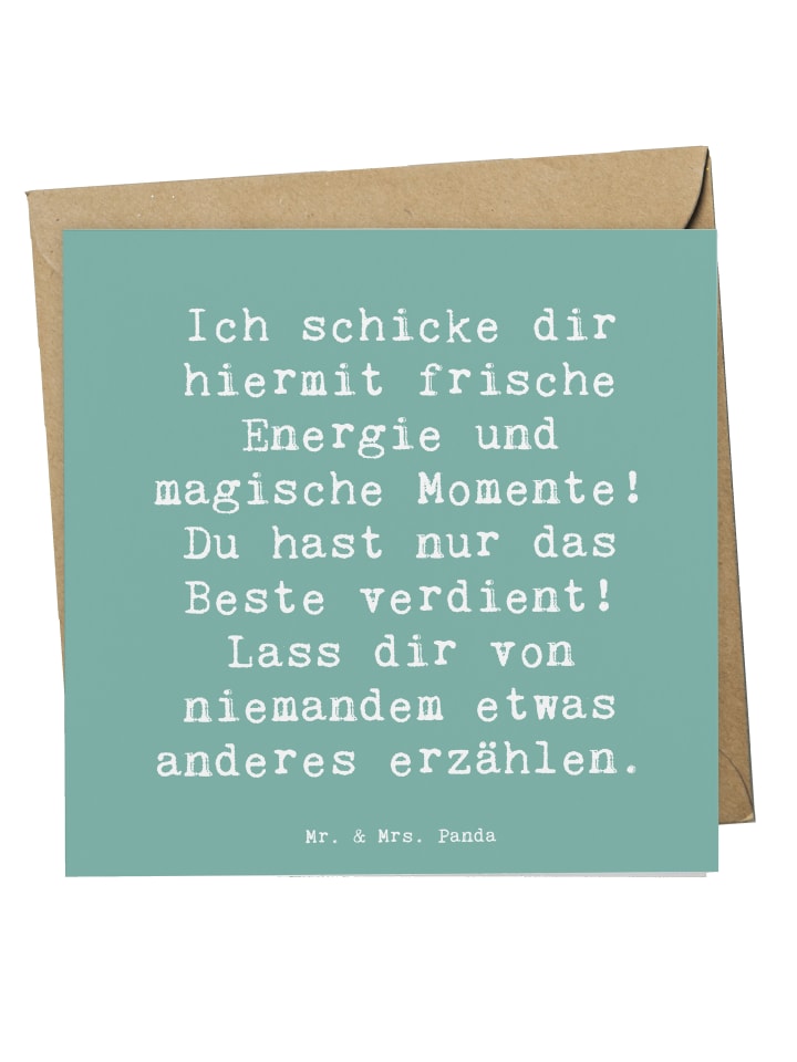Deluxe Karte Spruch Freude und Energie mit Spruch in Meeresbrise