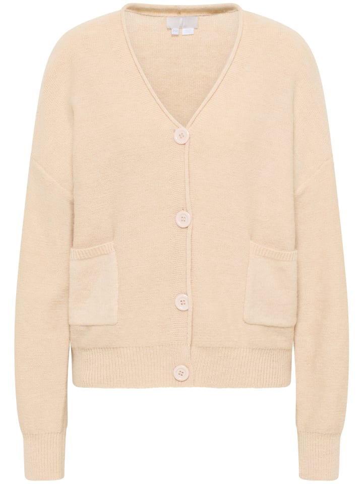 Damen Strickjacke Mit Knöpfen in Beige