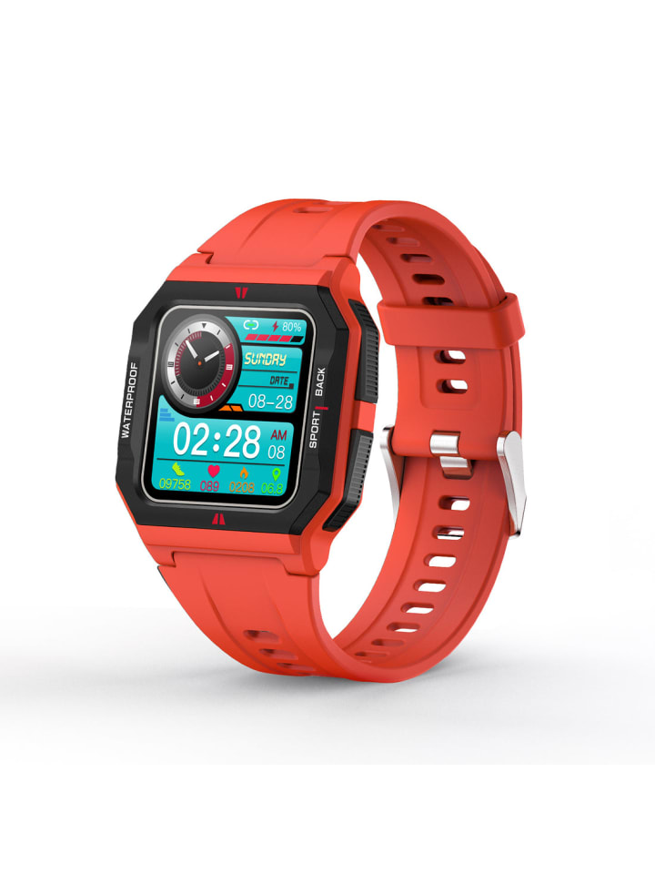 Multifunktionale Smartwatch in Rot