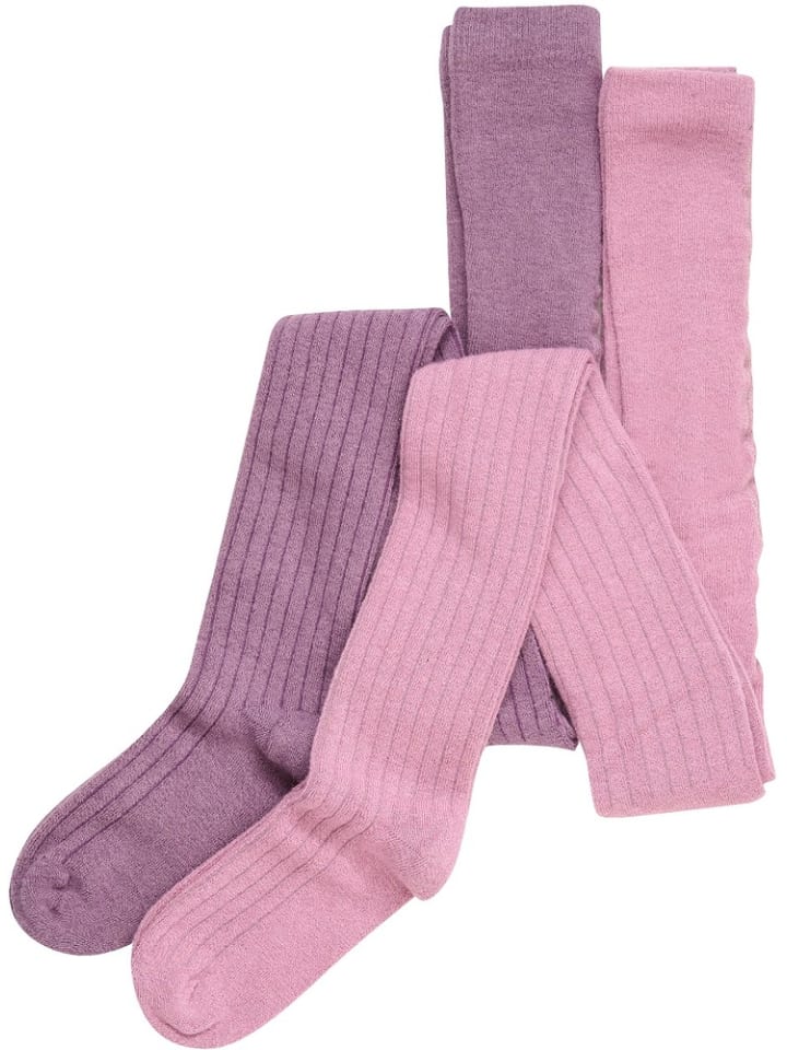 Strumpfhose "Wool Stocking-rib 2-pack" in Lila