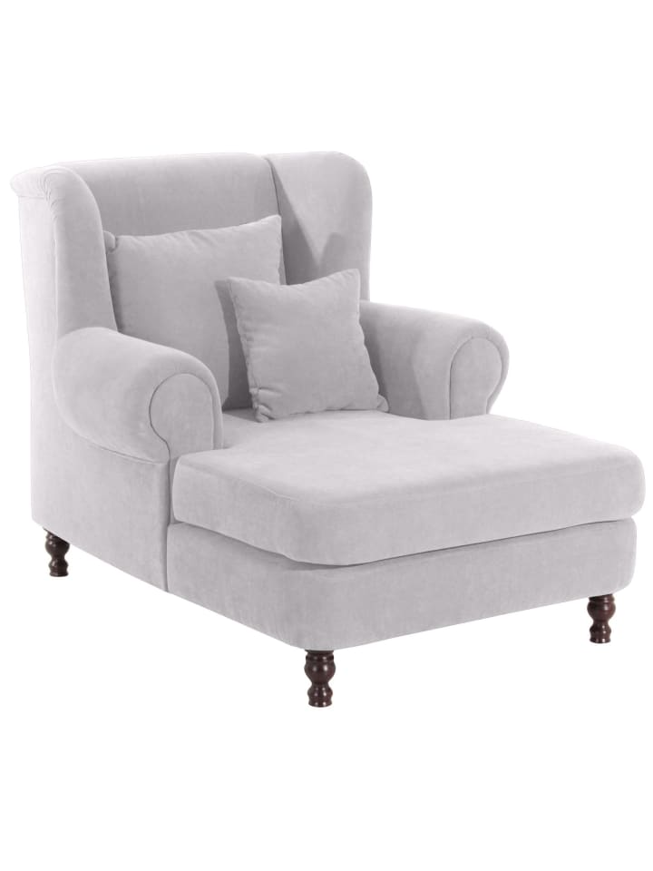 SESSEL XXL Karley Bezug Veloursstoff Buche nussbaum dunkel / silber