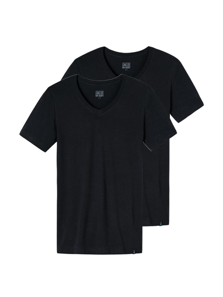 Unterhemd / Shirt Kurzarm Long Lift Soft in Blauschwarz