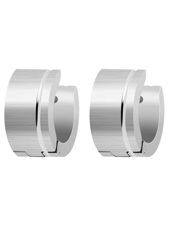 Damen Ohrringe – Klappcreole aus Edelstahl in silber