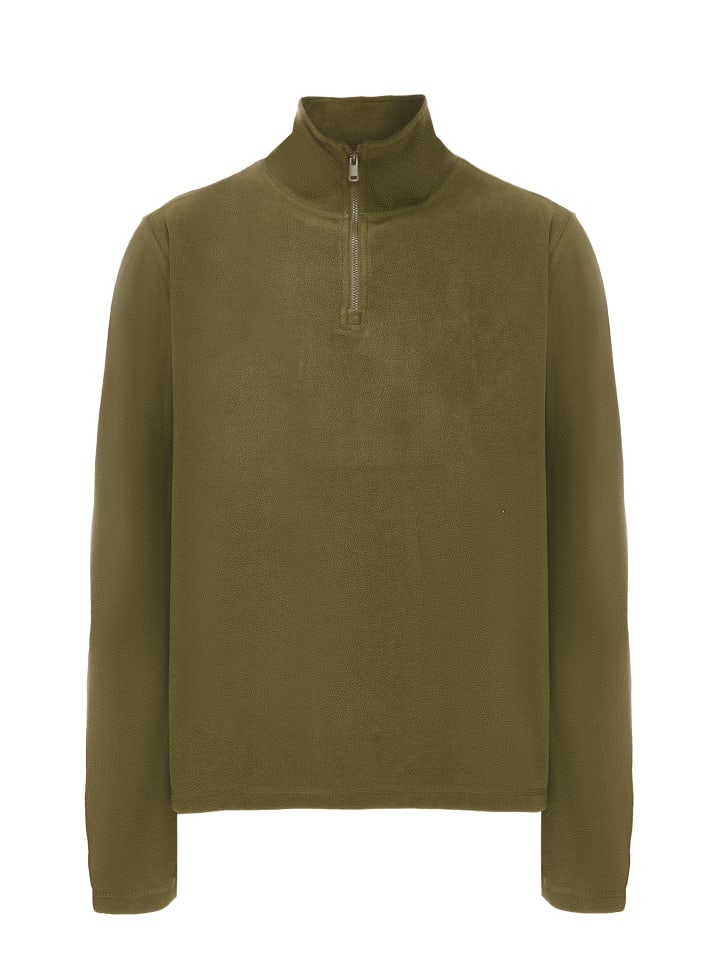 Men Fleece Pullover in Khaki