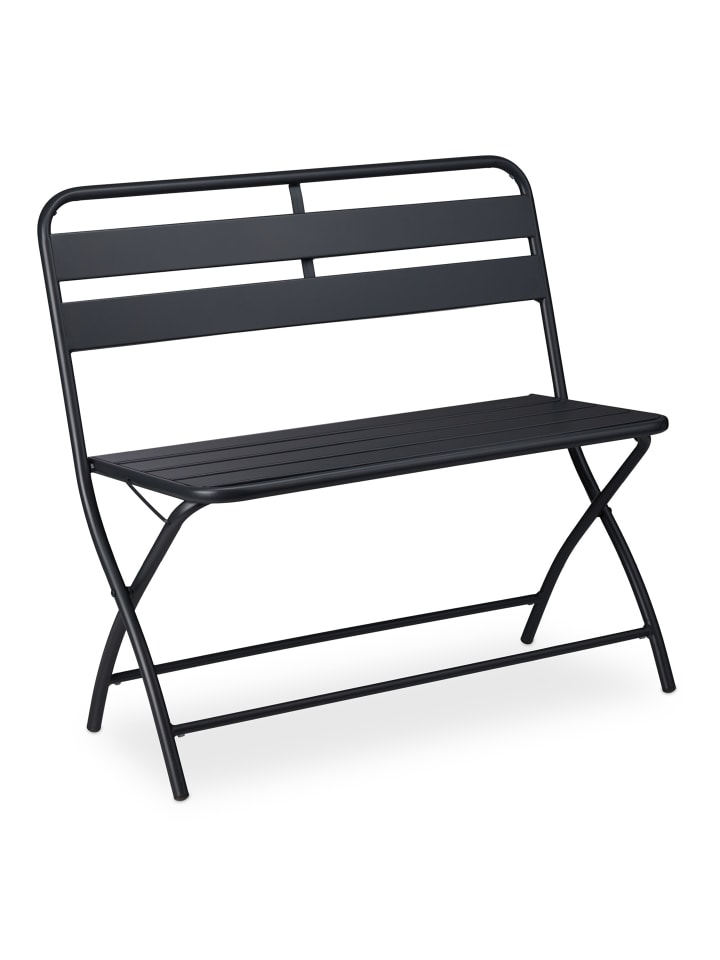 Gartenbank in Anthrazit - (B)90 x (H)83,5 x (T)49 cm