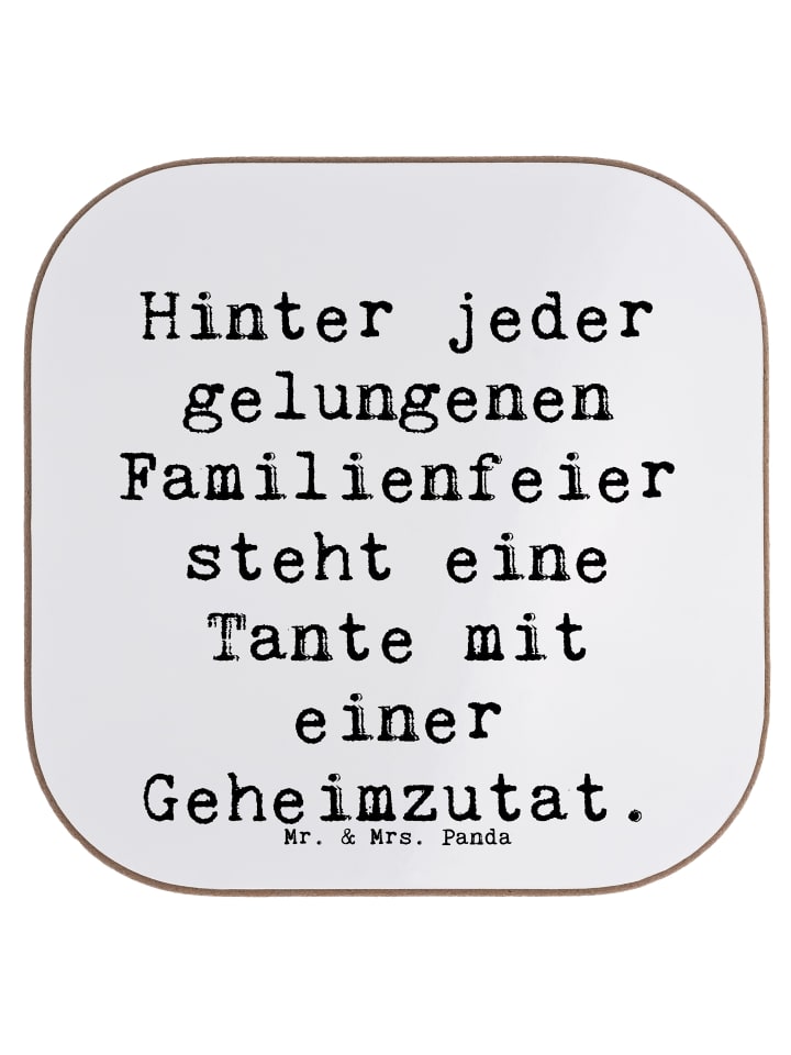 Untersetzer Tante Geheimzutat mit Spruch in Weiß