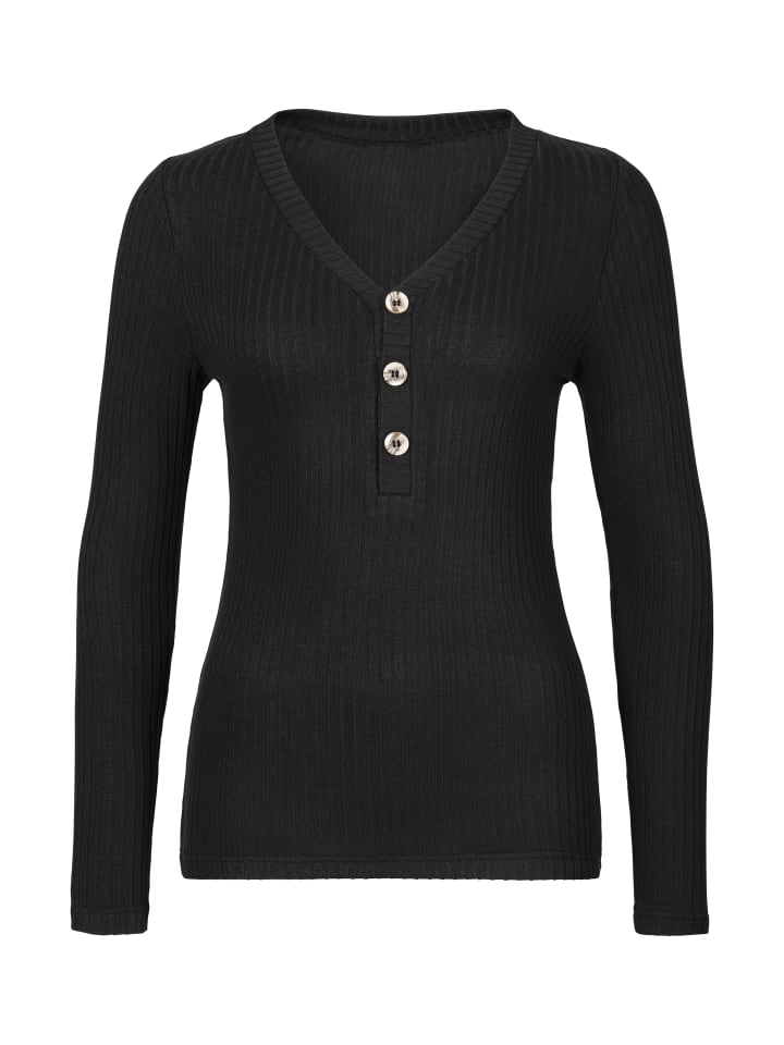 Langarmshirt in schwarz