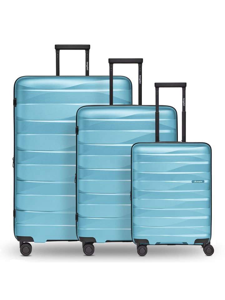 Travel 4-Rollen Kofferset 3-tlg. mit Dehnfalte glacier blue metallic