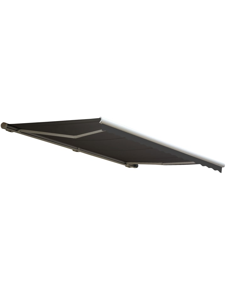 Elektrische Kassetten-Markise H123 mit Volant, Polyester anthrazit