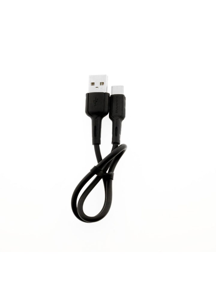 Lade- und Datenkabel USB zu USB-C 30cm 2.4A Output in Schwarz