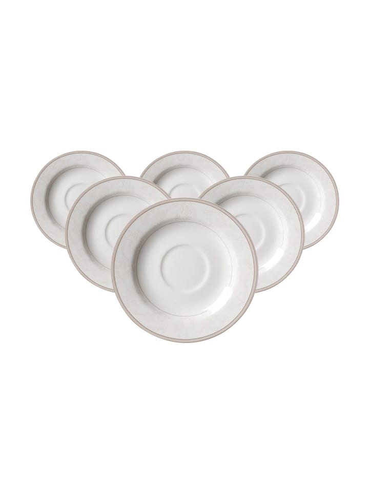 6er Set Espressountertassen Isabella in Beige ø 13 cm
