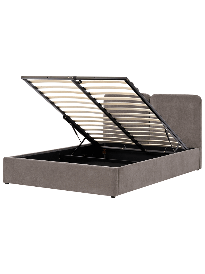 3-tlg Doppelbett ARBOIS in Beige/Schwarz