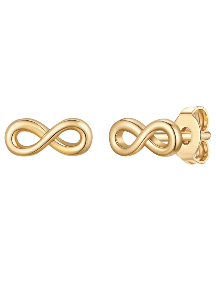 Ohrstecker Infinity aus Messing in gelbgold