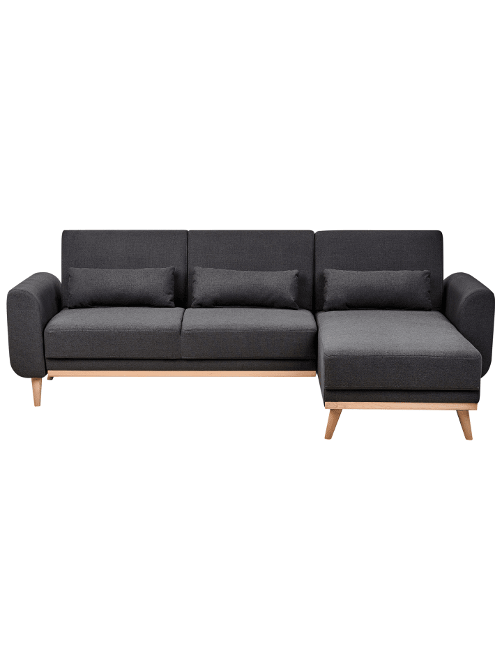 4-tlg Ecksofa OLLSTA in Schwarz/Braun linksseitig