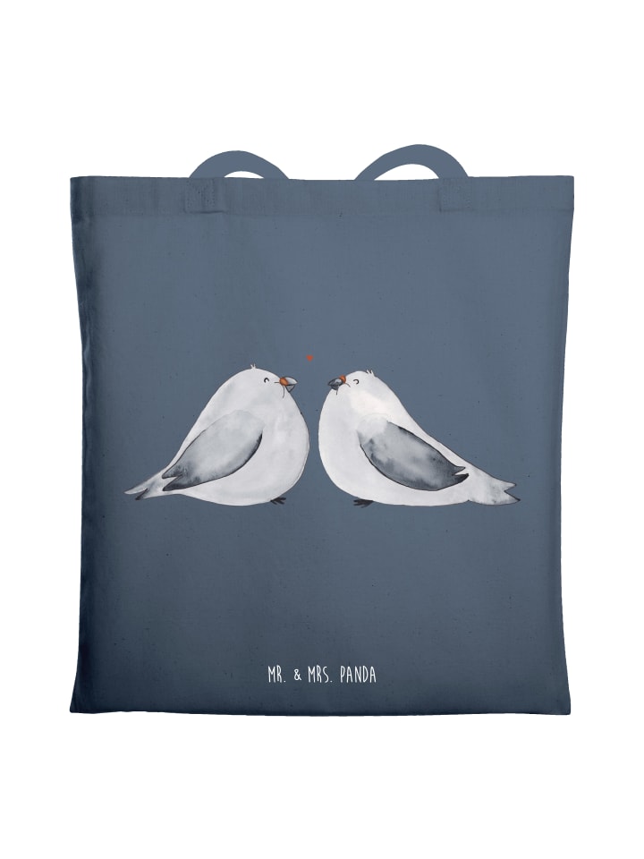 Tote Bag Turteltauben Liebe ohne Spruch in Indigo Blue