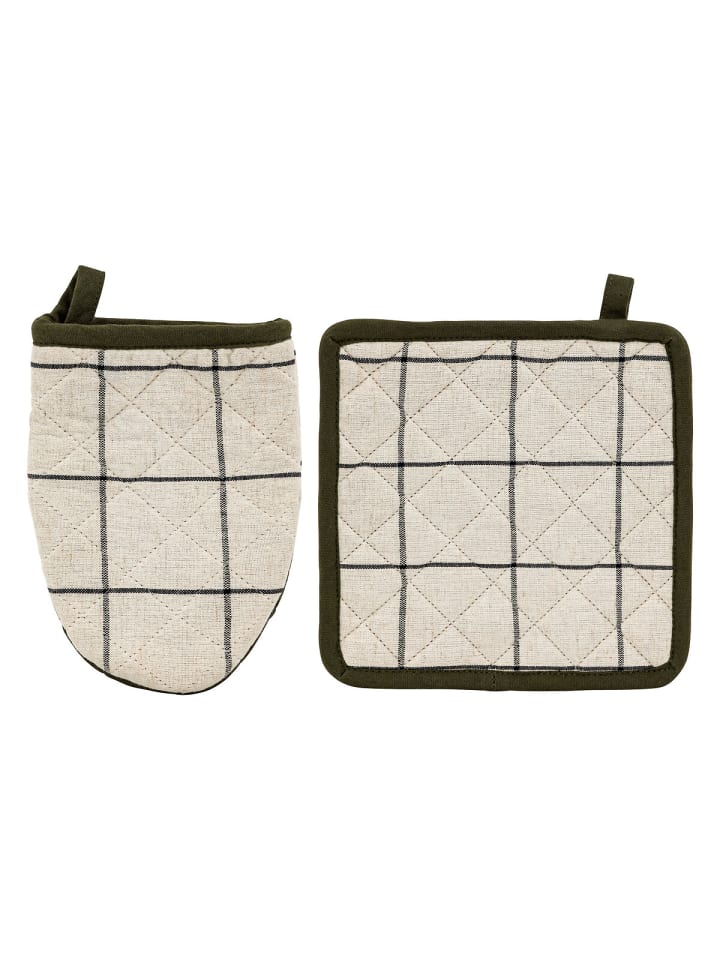 Topflappen und Ofenhandschuh HELU in Beige, 20 x 2 x 20 cm