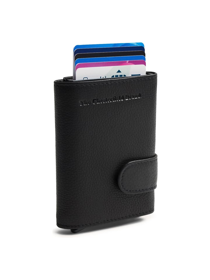 Bennett Geldbörse RFID Schutz Leder 10 cm black