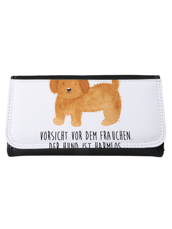 Brieftasche Damen Hund Flauschig mit Spruch in Weiß