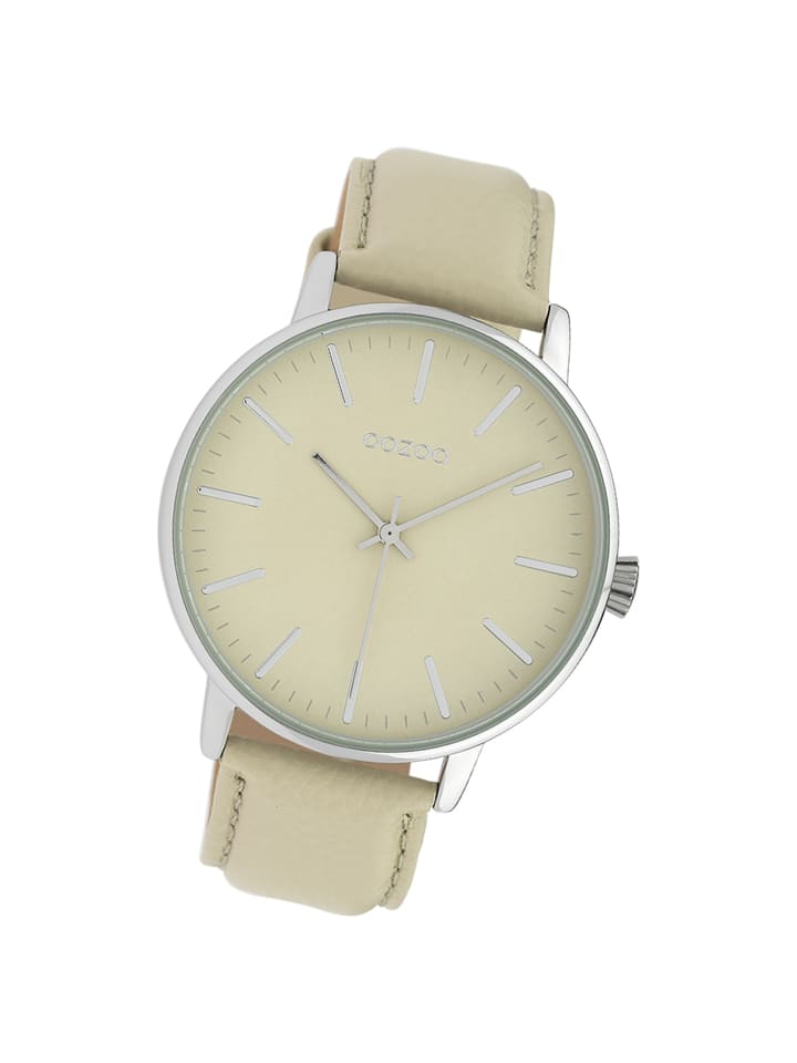 Analog-Armbanduhr Oozoo Timepieces hellgrau groß (ca. 42mm)
