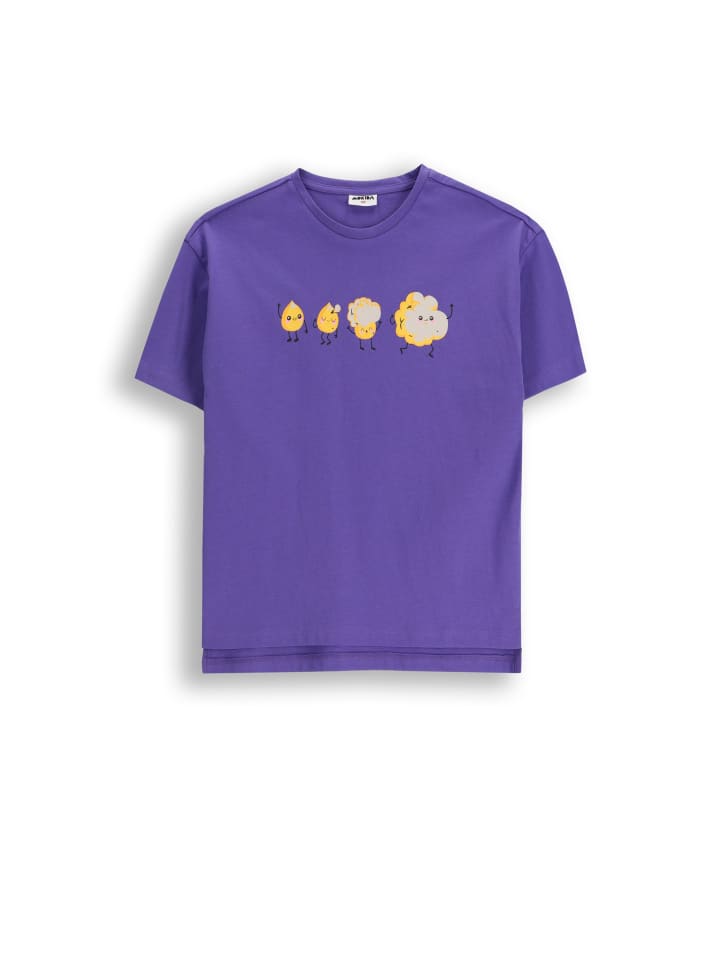 T-shirt aus Baumwolle mit kurzem Ärmel in violett