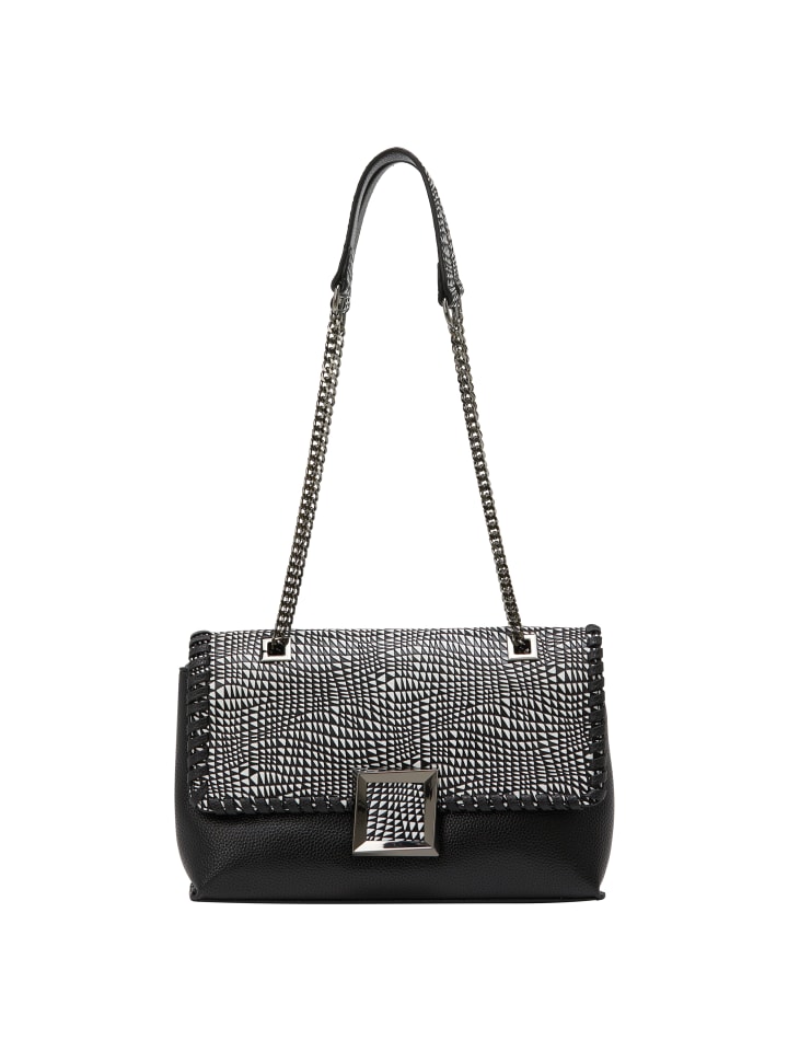 Women Flap Bag in Black White