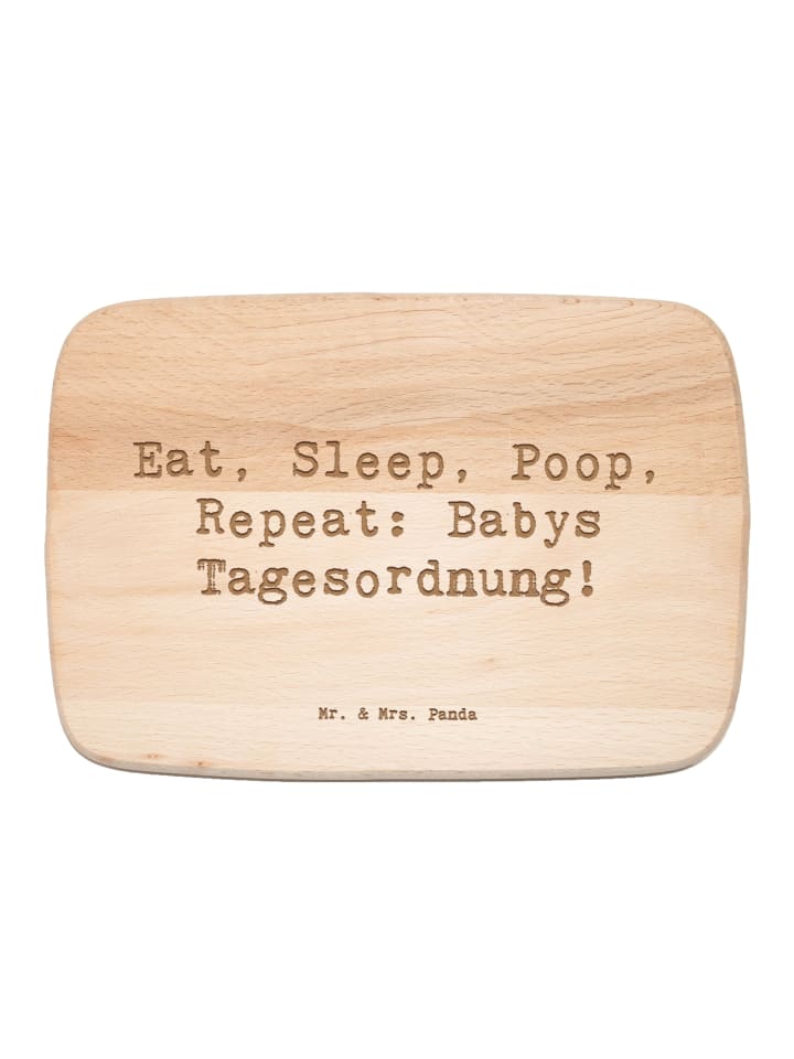 Schneidebrett Spruch Baby Alltag mit Spruch in Transparent