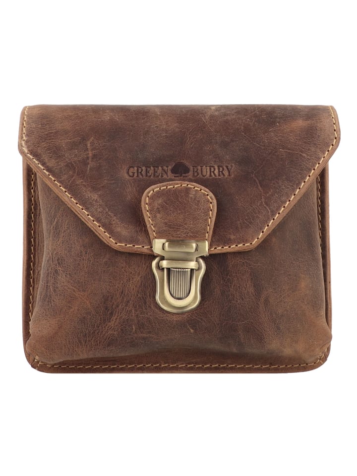 Vintage Gürteltasche Leder 15 cm sattelbraun