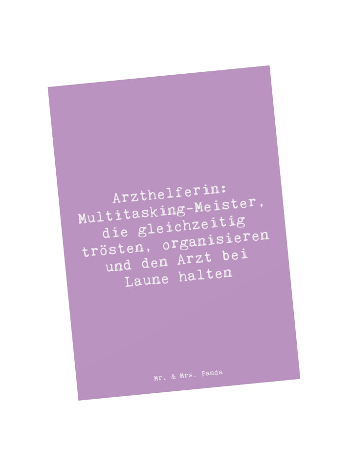 Postkarte Spruch Arzthelferin Meister mit Spruch in Lavendeltraum