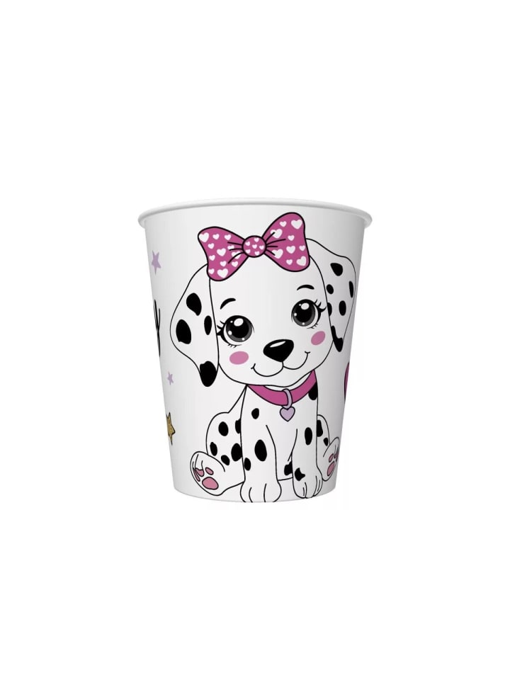 Tiere Charming Puppy Kunststoffbecher, 8 Stk., 250 ml