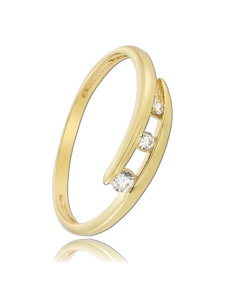 Ring Gold 333 Gelbgold - 8 Karat 3er Zirkonia Größe 58 (18,5)