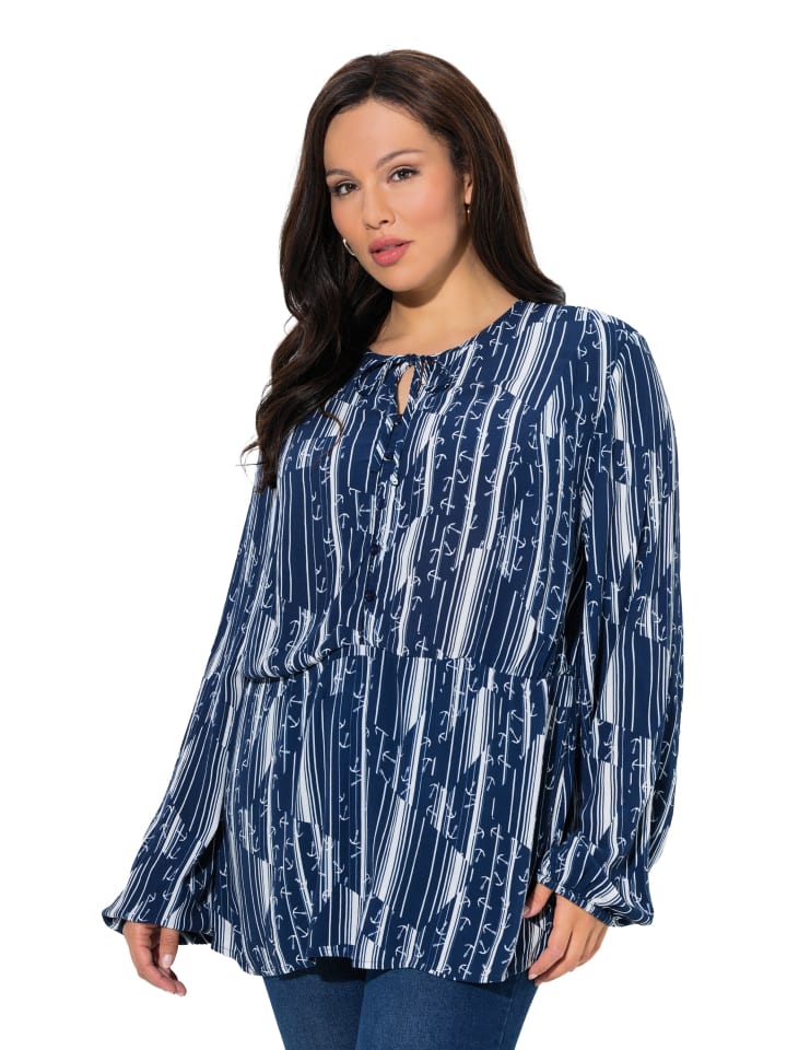 Bluse in tintenblau