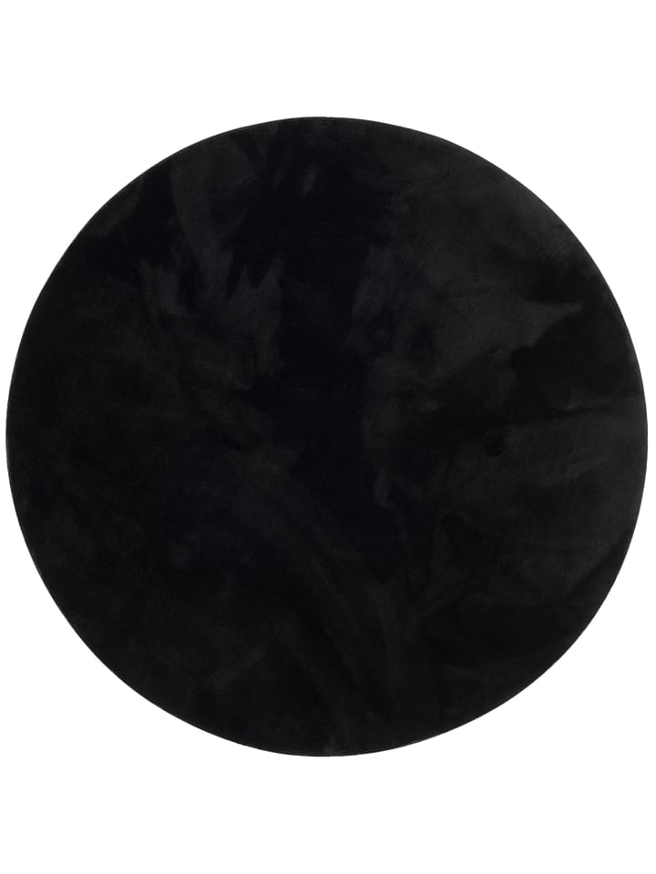 Fellteppich Pearl Rund in schwarz