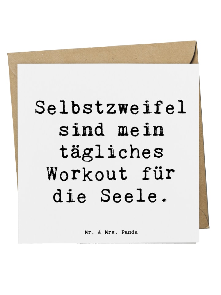 Glückwunschkarte Spruch Selbstzweifel Workout m... in Weiß
