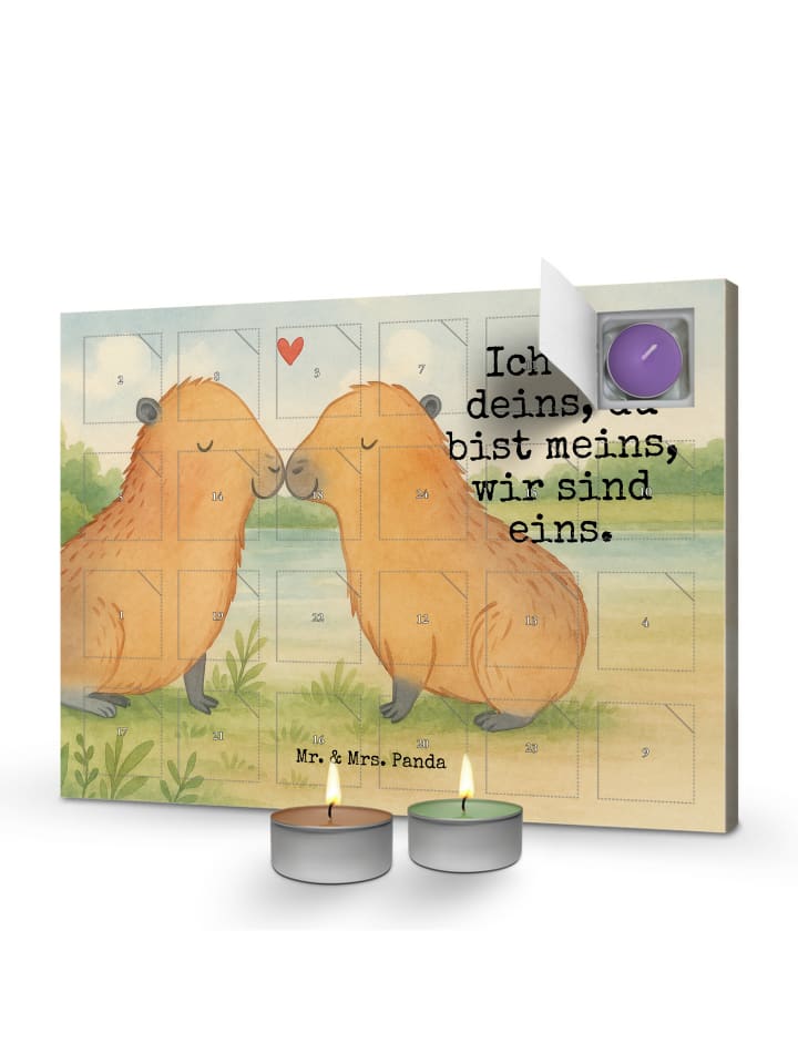 Adventskalender Capybara Liebe Design mit Spruch in Weiß
