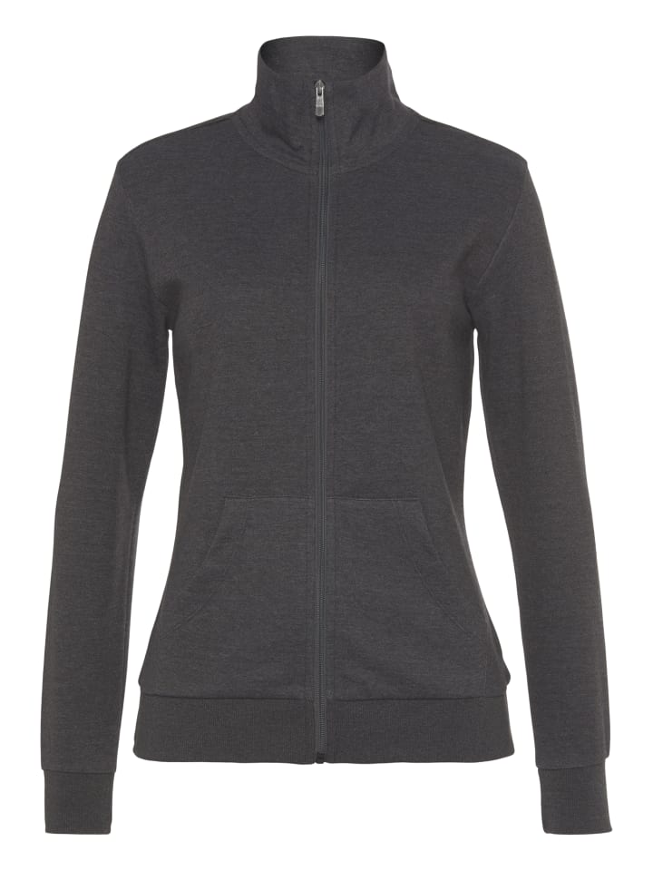 Sweatjacke in anthrazit meliert