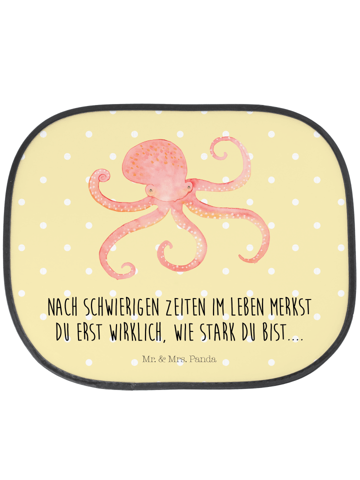 Auto-Hitzeschutz Tintenfisch mit Spruch in Gelb Pastell