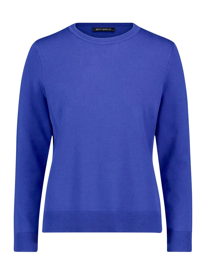 Basic-Strickpullover mit Rundhalsausschnitt in Electric Blue