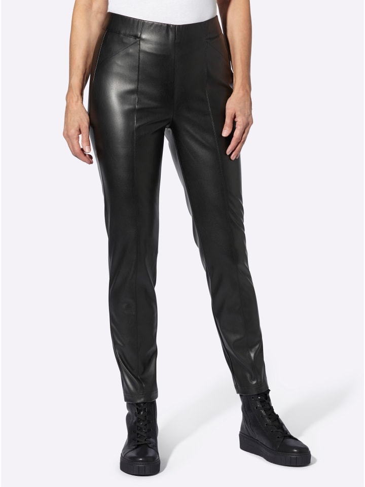 Lederimitat-Hose in schwarz