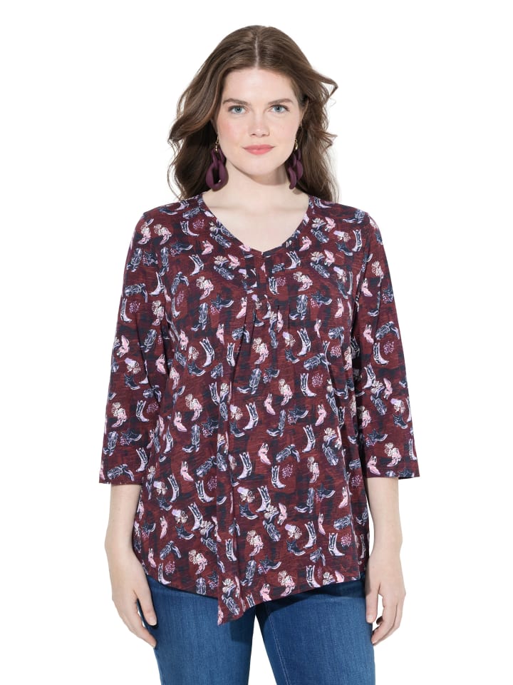 Shirt in dunkel weinrot