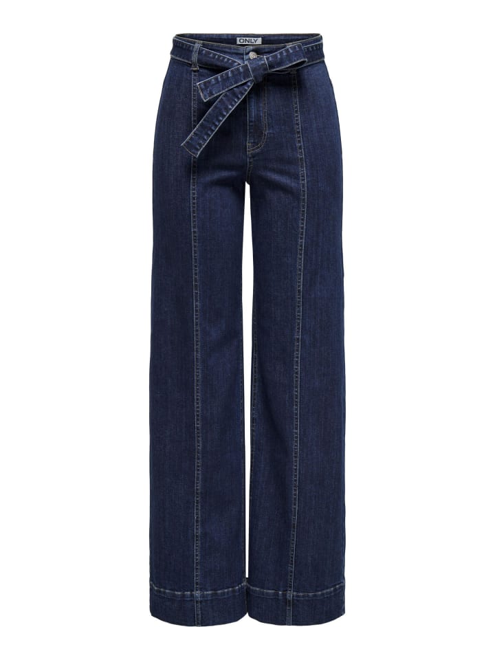 Jeans mit weitem Bein in Dark Blue Denim