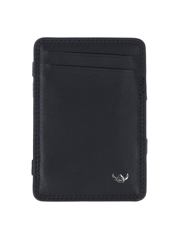 Polo Kreditkartenetui RFID Schutz Leder 7.5 cm schwarz