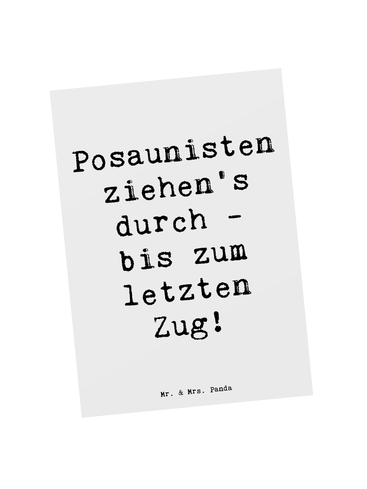 Postkarte Spruch Trombone Durchzieher mit Spruch in Weiß