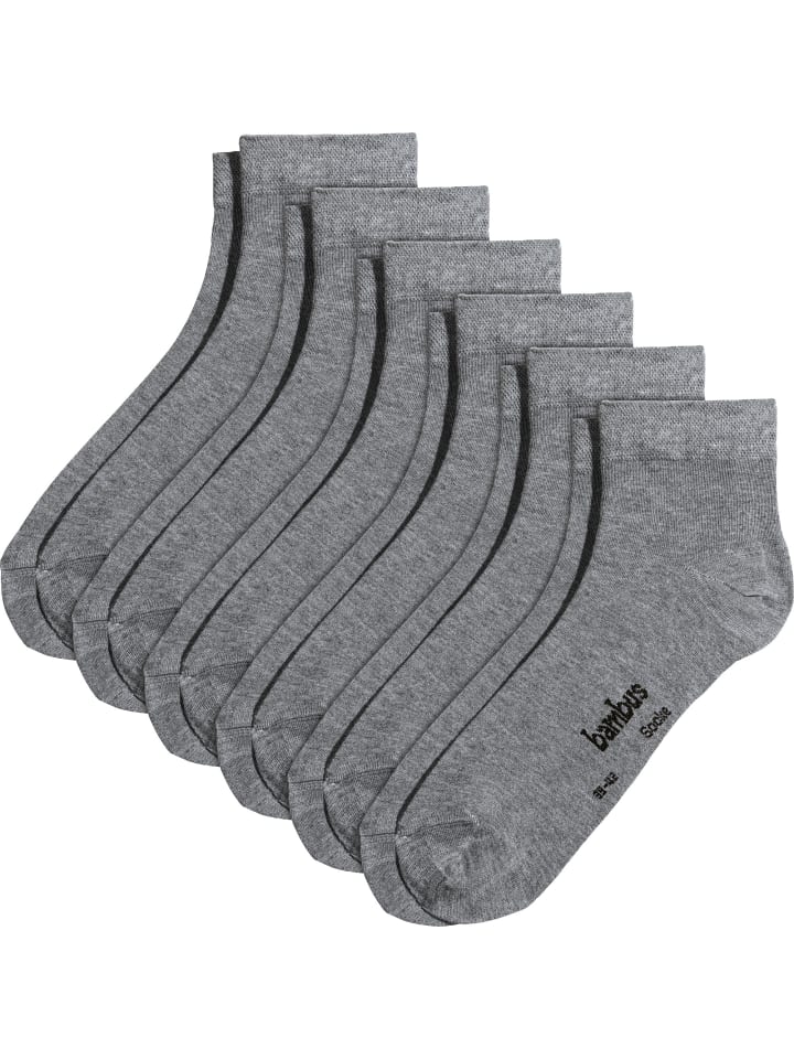 Kurzsocken 6 Paar in grau