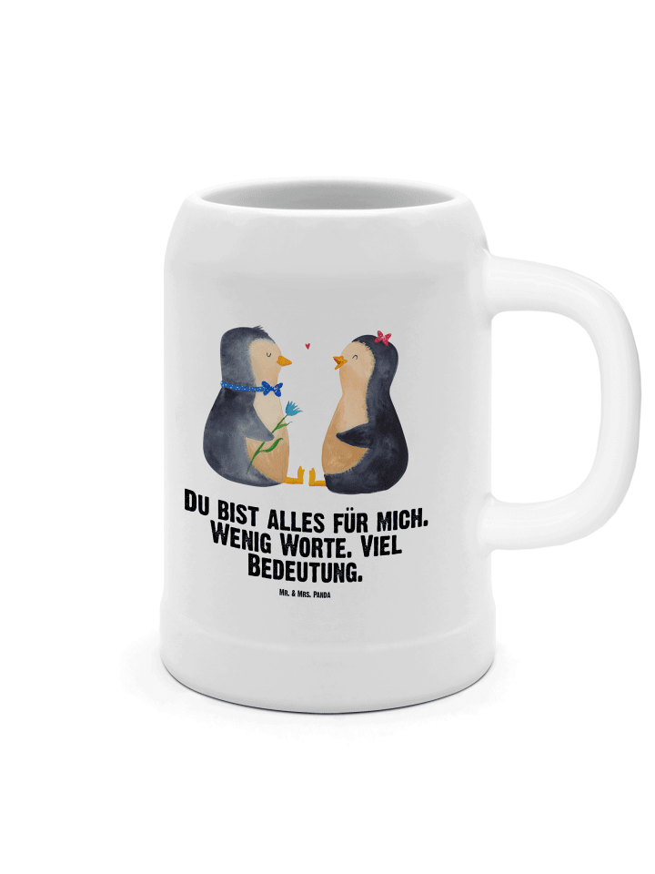 Seidel Pinguin Pärchen mit Spruch in Weiß