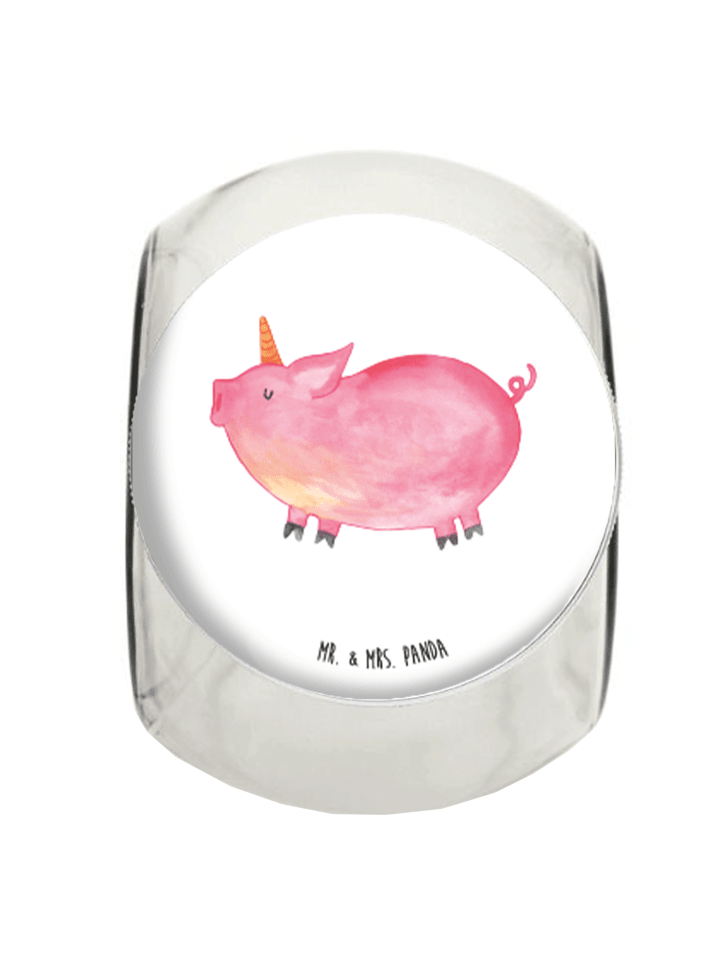 Bonbonglas Einhorn Schwein ohne Spruch in Weiß