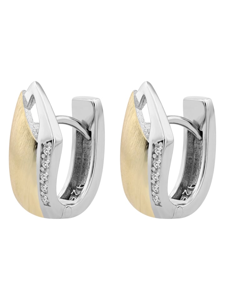 Damen Ohrringe – Klappcreole aus 925 Silber in silber