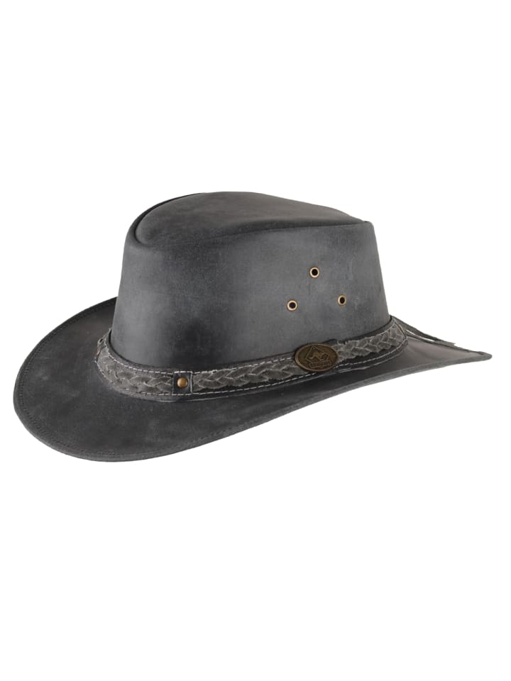 Lederhut in schwarz