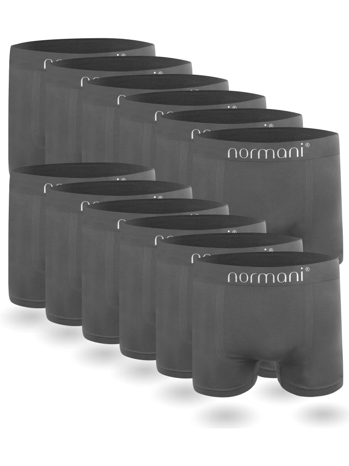 12 Stück Mikrofaser-Boxershorts für Herren in Grau