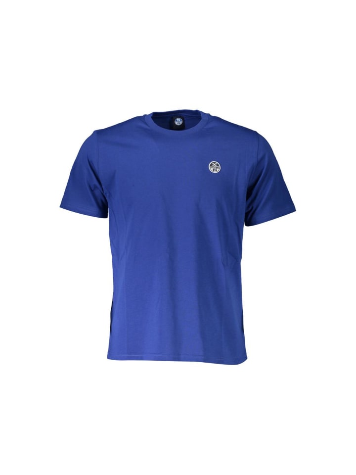 Blau Baumwolle Herren T-Shirt